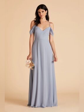 NWT Birdy Grey Devin Dress Chiffon Dusty Blue